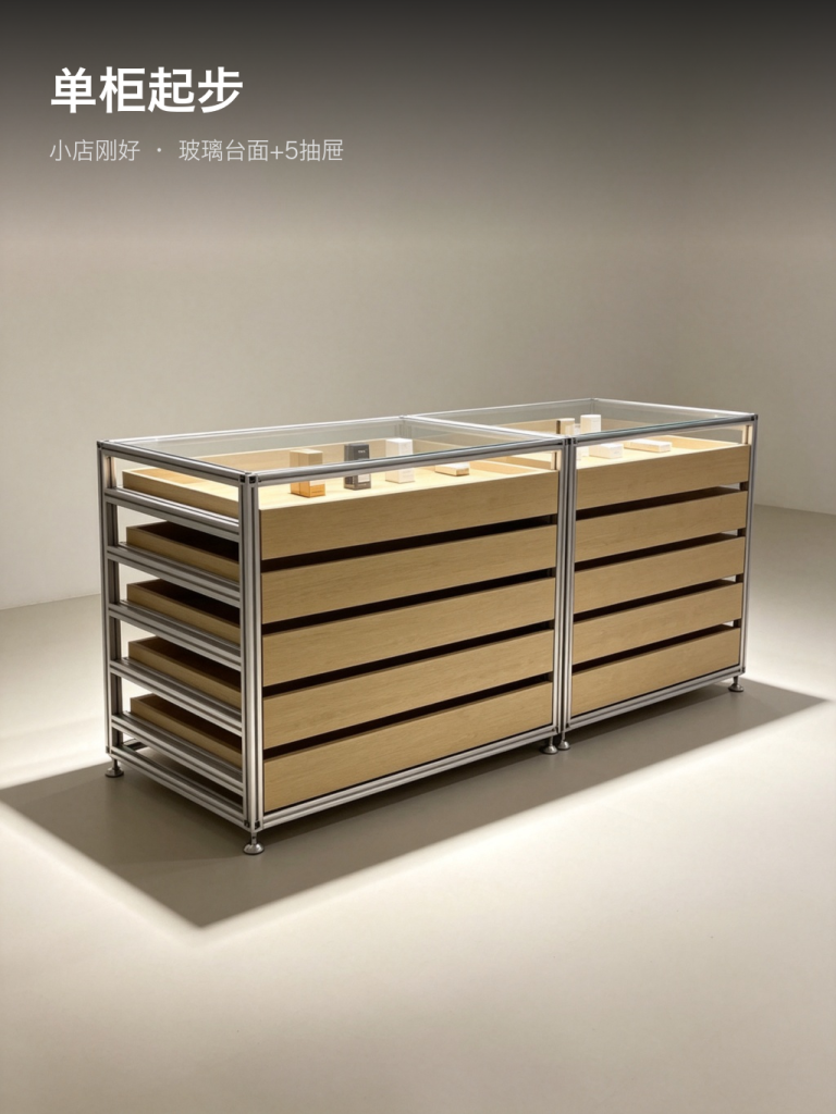 中岛柜 / 玻璃抽屉陈列 / ID952231614314 - 成图