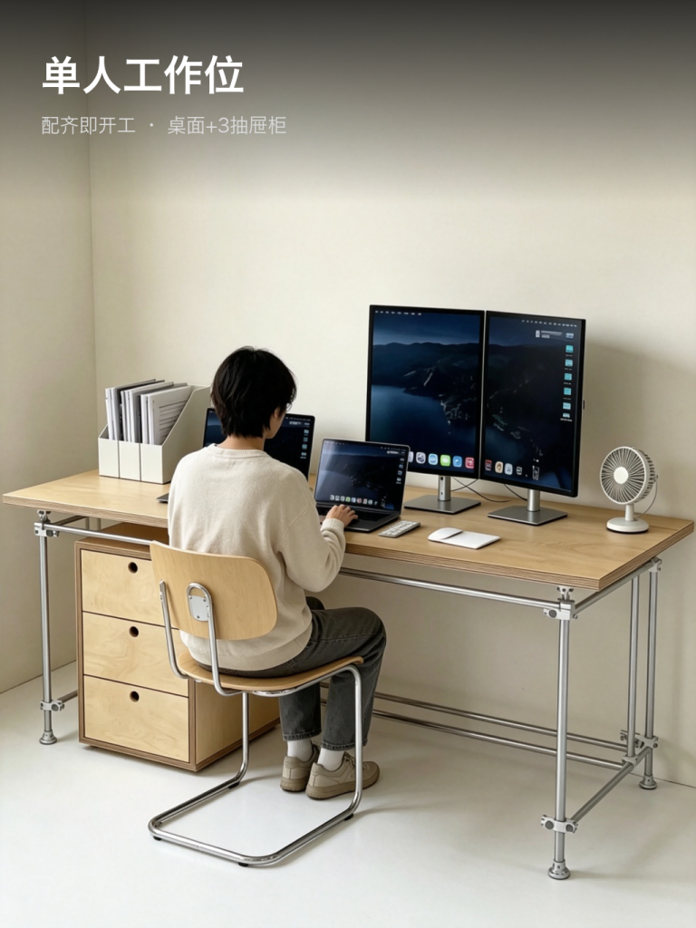 办公桌 / 桦木台式书桌 / ID1038925398515 - 成图