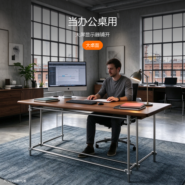 不锈钢实木会议桌 - 详情图