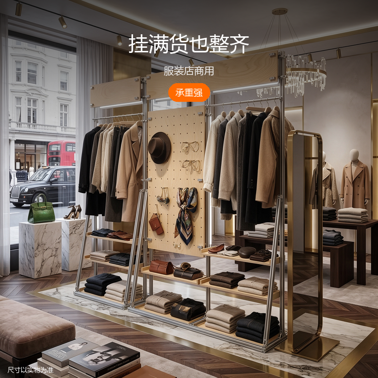 服装店洞洞板展示架 - 详情图