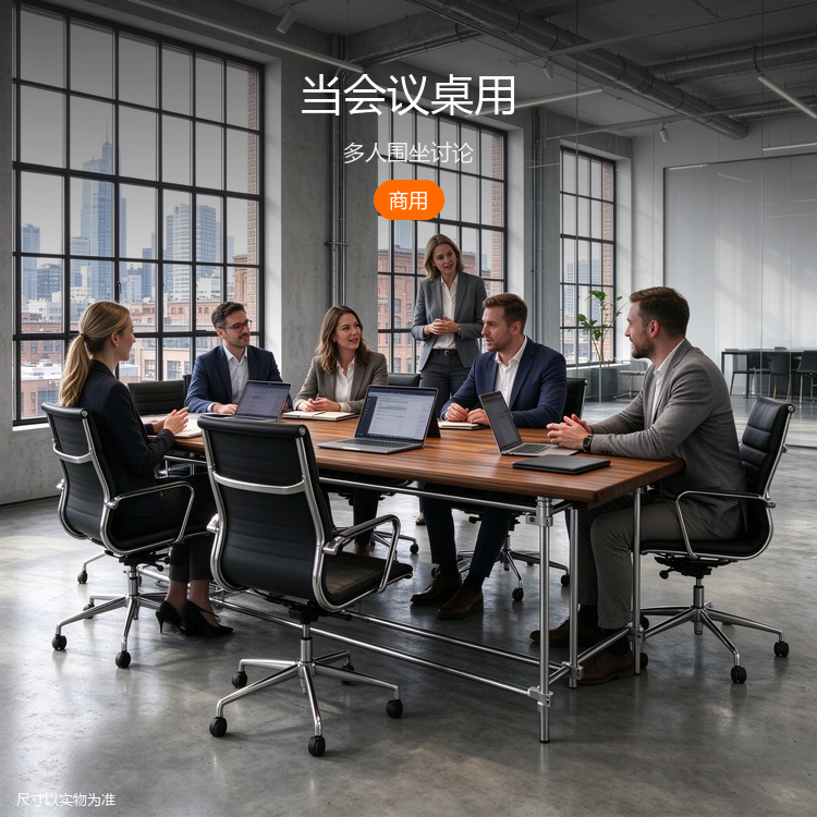 不锈钢实木会议桌 - 详情图