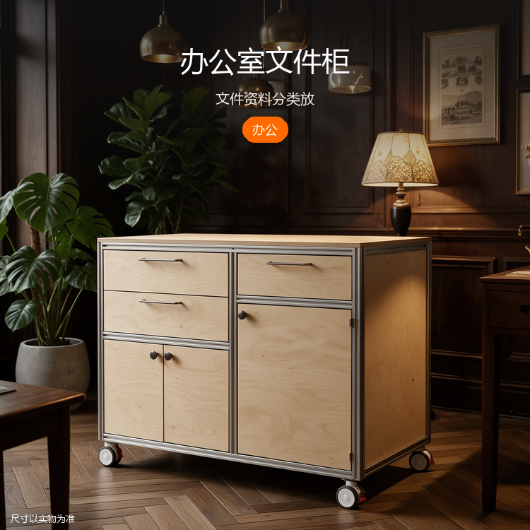 铝型材桦木餐边柜 - 详情图