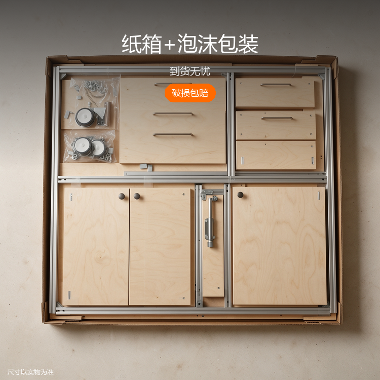 铝型材桦木餐边柜 - 详情图
