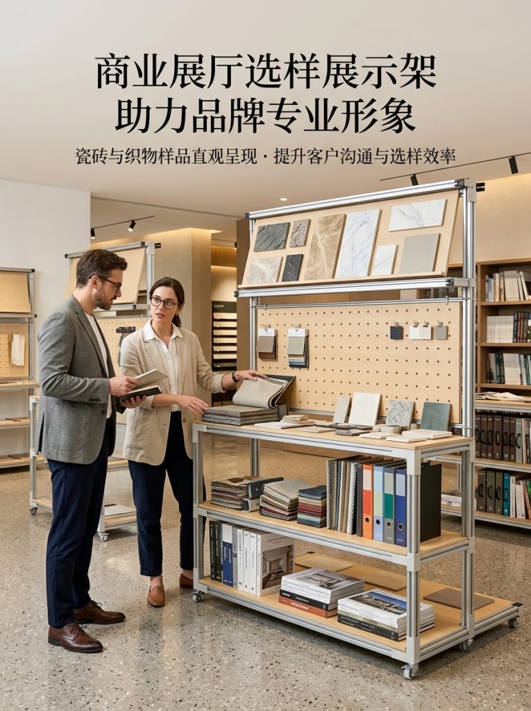 工业风金属展示架3层落地式书房储物陈列架可定制展架置物架货架 - 产品图片