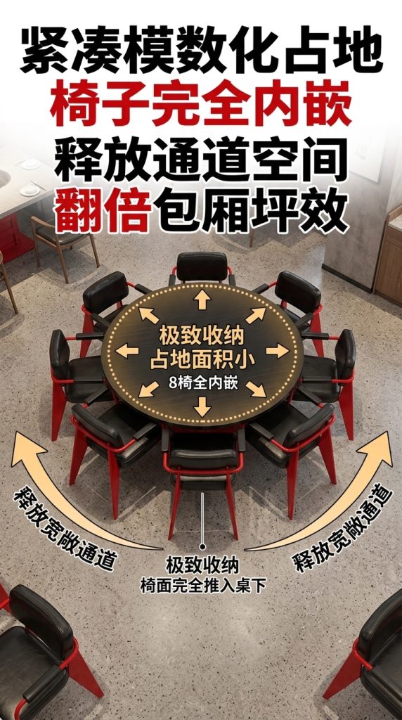 工业风实木餐桌网红烤肉店烧烤店多人包厢个性铁艺圆形餐桌椅组合 - 产品图片