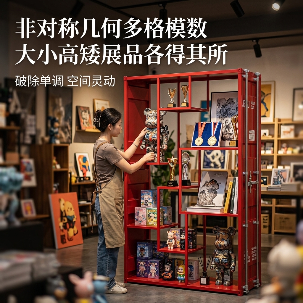 产品展示架陈列架玩具架子中岛柜展示柜子隔断商用奖牌手办展示柜 - 产品图片