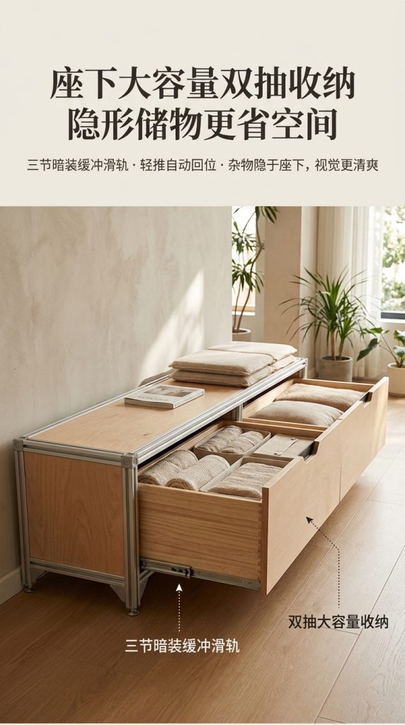 铝型材桌椅卡座休闲区桌椅组合茶几创意卡座储物柜商用转角卡座 - 产品图片