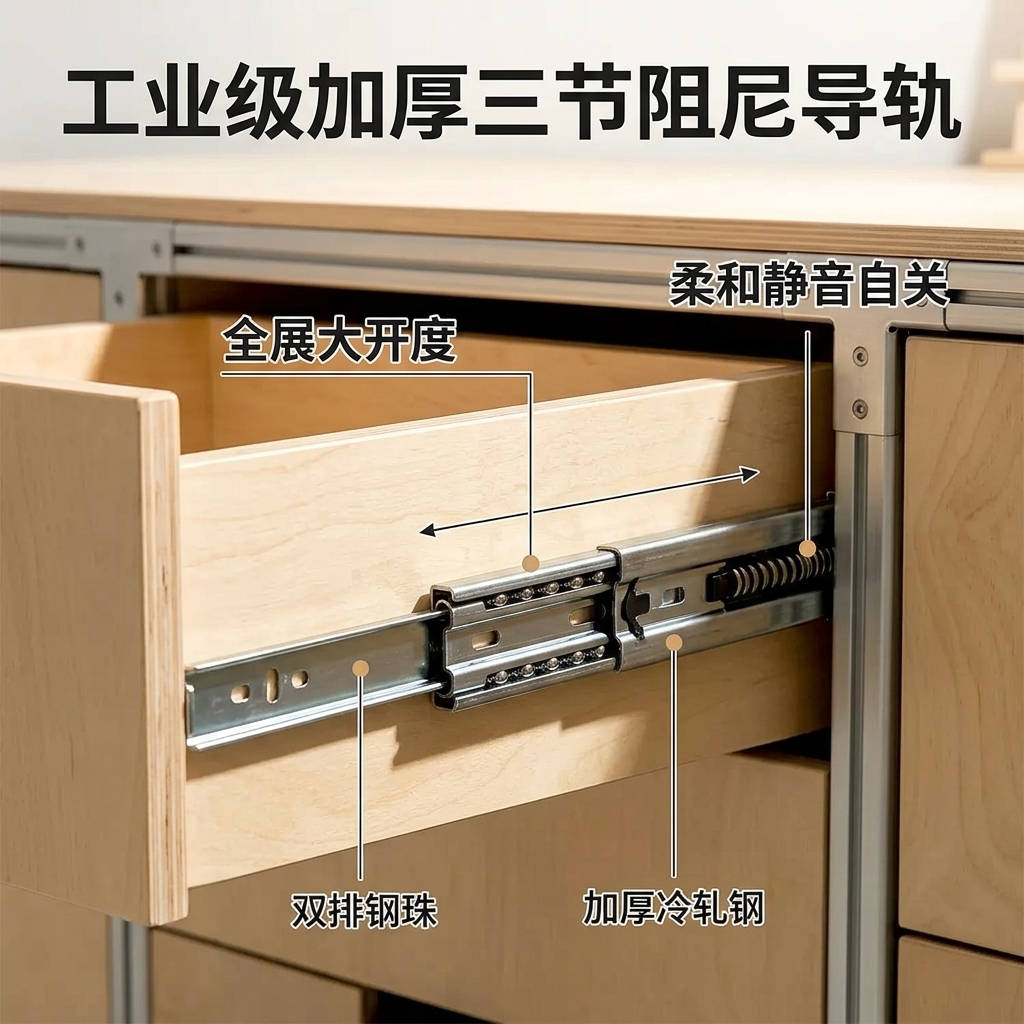 海洋板多层抽屉置物柜办公室多功能储物柜可移动咖啡柜商用展示柜 - 产品图片