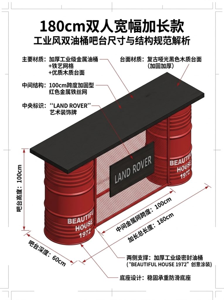 工业风酒吧清吧吧台收银台复古烧烤店汽修美容改装店铺前台接待台 - 产品图片