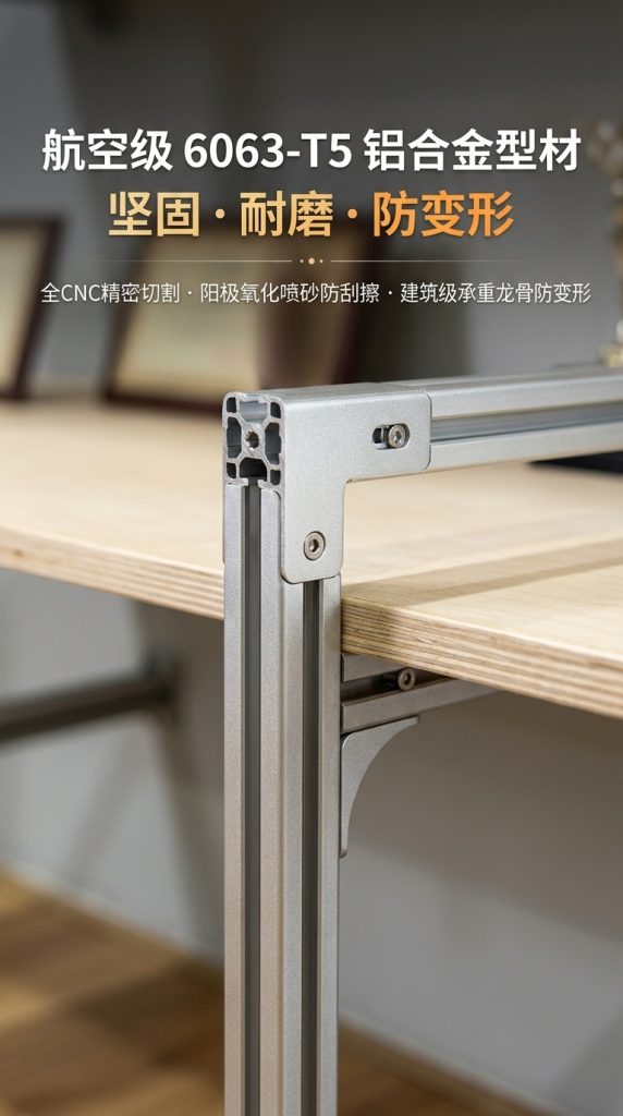 铝型材海洋板多层家用展示架客厅收纳架奖杯陈列架拐角墙上置物架 - 产品图片