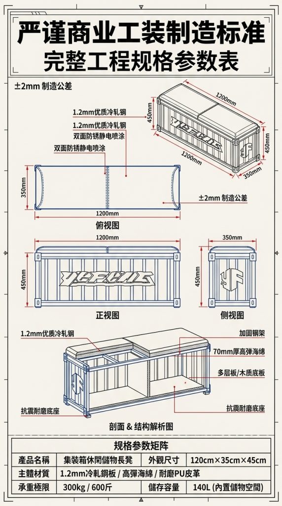 工业风长条凳网红奶茶店咖啡厅餐饮健身房收纳换鞋凳酒吧等候长凳 - 产品图片
