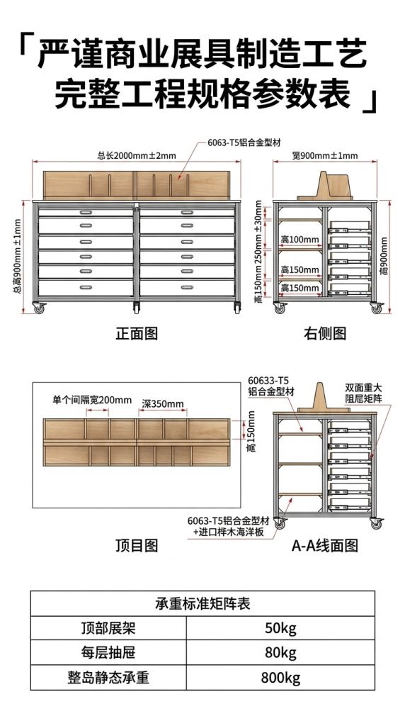 桦木海洋板中岛流水台商品收纳柜多层板陈列台可移动商用展示台 - 产品图片