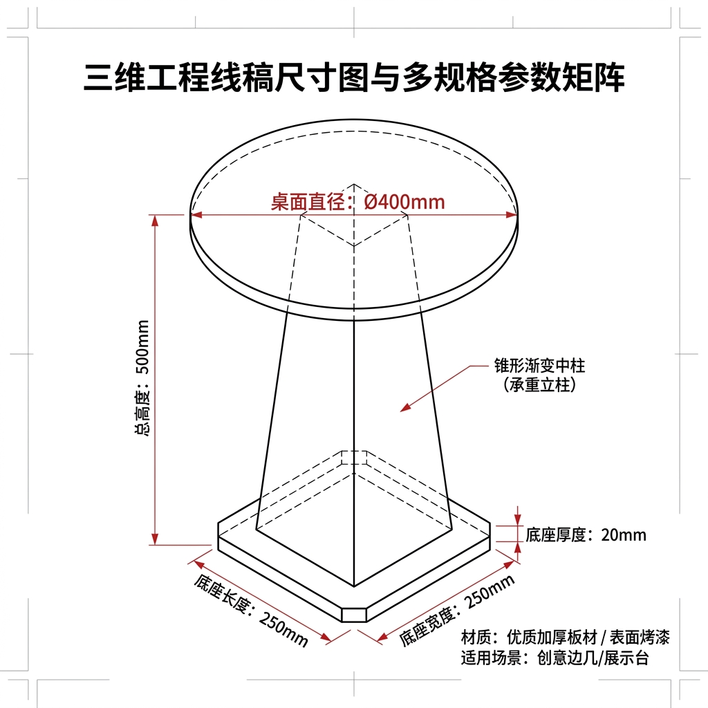 工业风雪糕筒桌创意茶几家用客厅沙发小桌子小户型边几多巴胺潮牌 - 产品图片