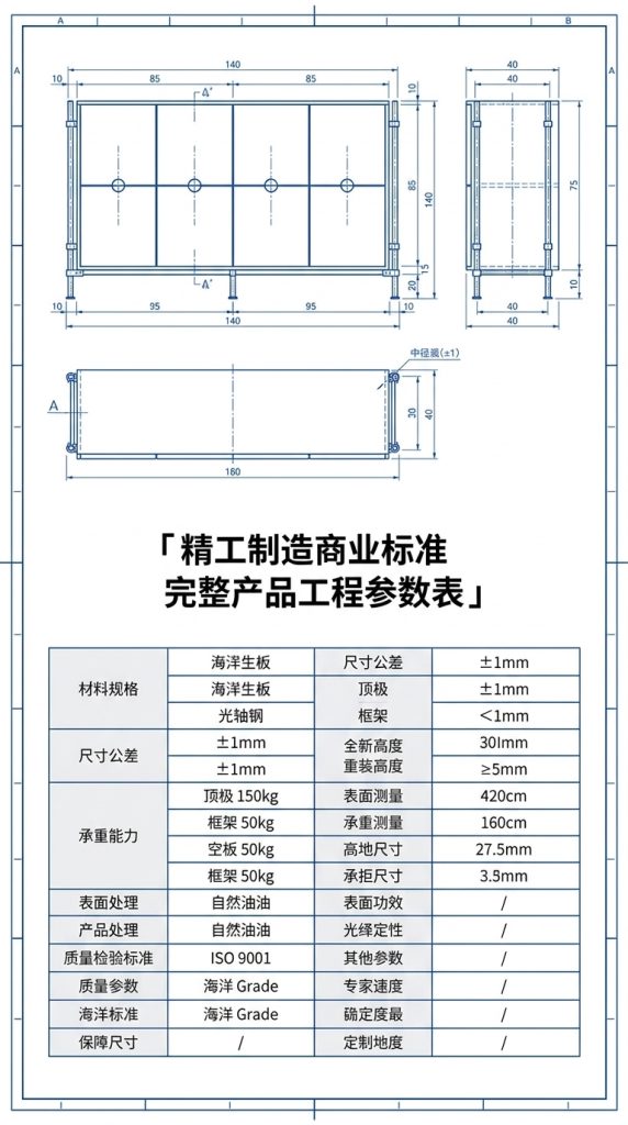 海洋板光轴餐边柜客厅多门储物柜多功能靠墙收纳柜工业风落地斗柜 - 产品图片