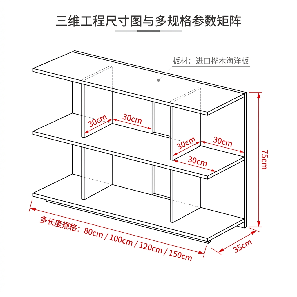 桦木海洋板中岛流水台商品收纳柜多层板陈列台可移动商用展示台 - 产品图片