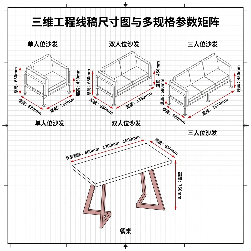 工业风酒吧沙发卡座接待餐桌网红奶茶店烧烤店清吧咖啡厅桌椅组合 - 产品图片