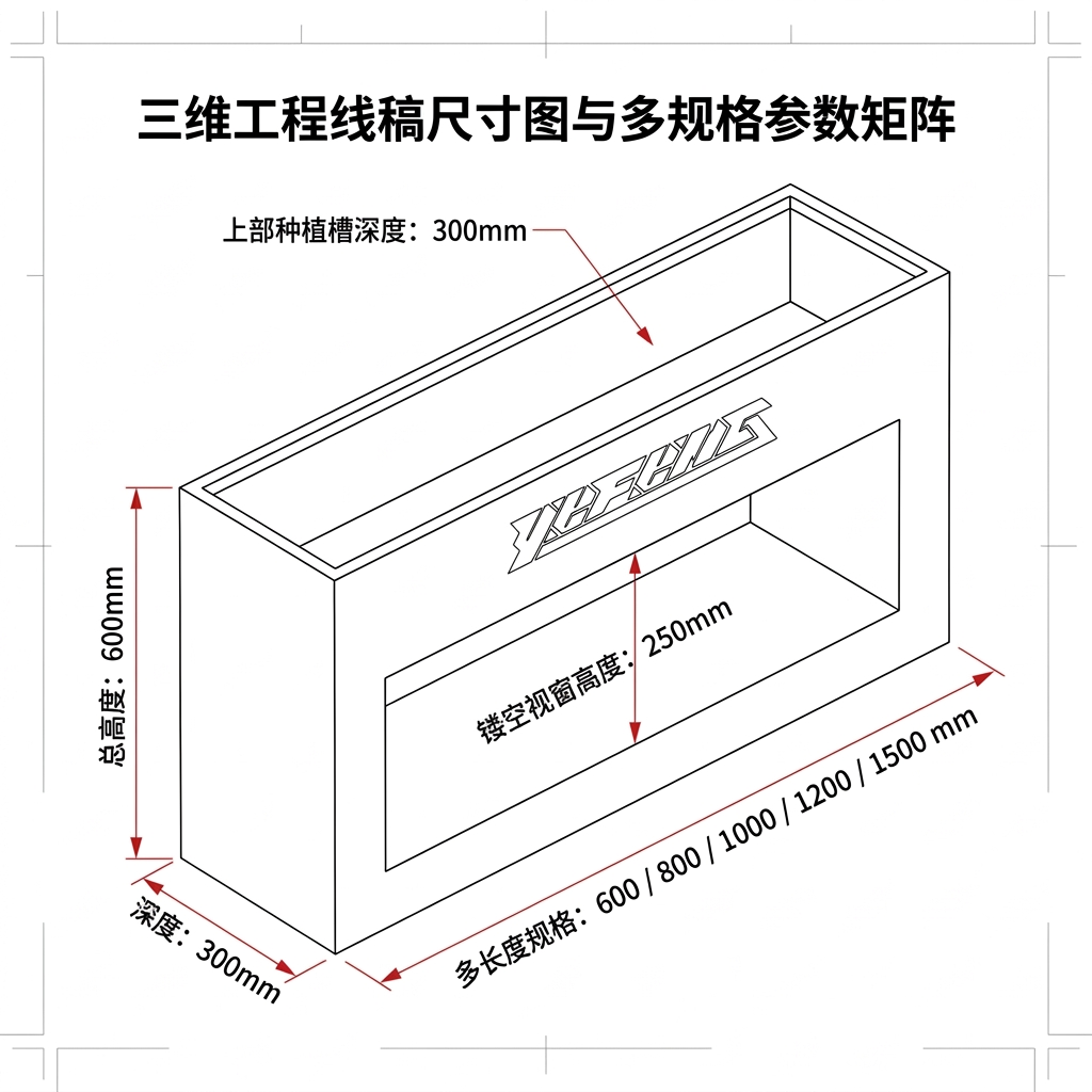 户外铁艺花箱组合商业街广场创意定制售楼部外摆隔断围栏花槽花坛 - 产品图片