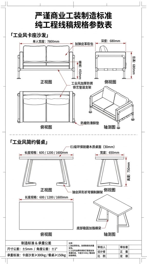 工业风酒吧沙发卡座接待餐桌网红奶茶店烧烤店清吧咖啡厅桌椅组合 - 产品图片