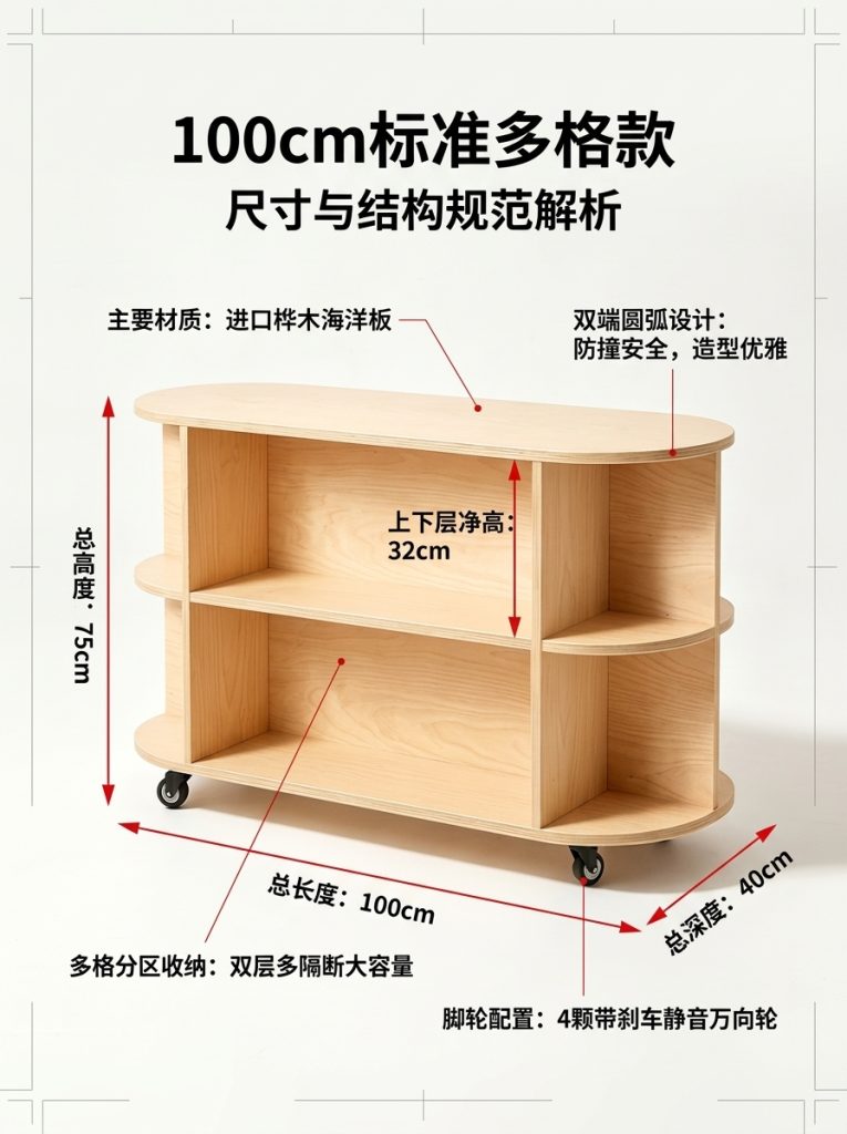 海洋板入户玄关柜可移动多层收纳架简约木质储物柜客厅咖啡柜边柜 - 产品图片