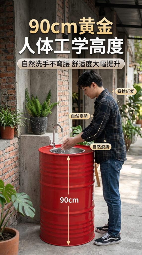 铁艺洗手盆复古工业风油桶创意卫生间洗漱台厕所个性洗手池洗手台 - 产品图片
