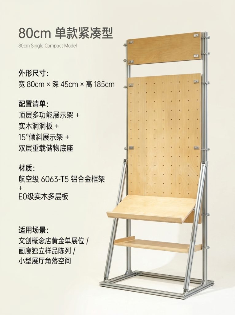 铝型材展示架展览馆木架子Y型架样品陈列架文创馆艺术洞洞板展架 - 产品图片