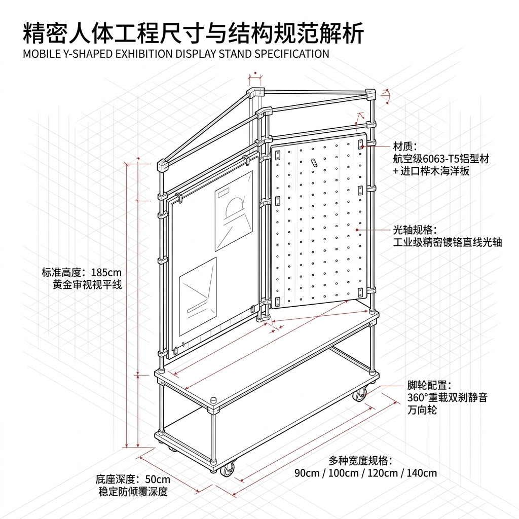光轴海洋板展架Y字形产品广告展示文创角落设计师样品展示架定制 - 产品图片