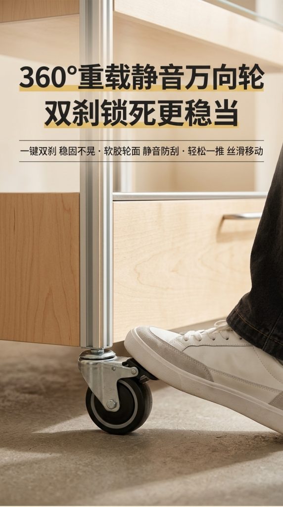 可移动玻璃展示柜多层储物柜海洋板铝型材陈列柜木质展柜可定制 - 产品图片