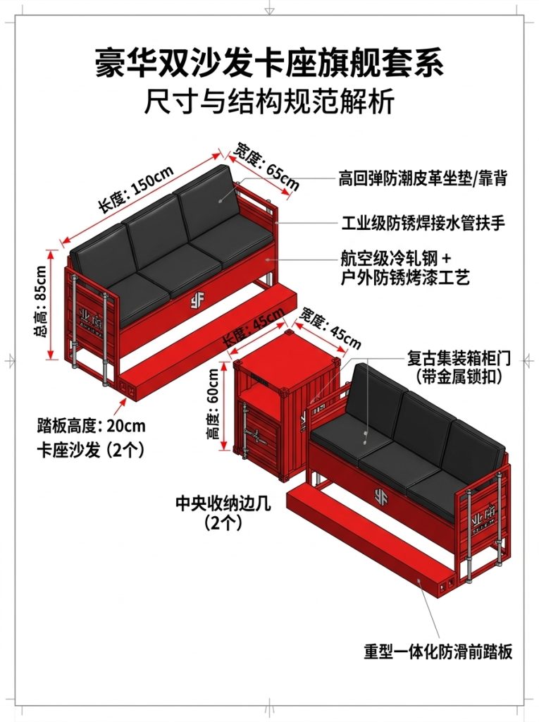 工业风台球厅观球椅看球椅桌球室酒吧商用等候休息区卡座沙发桌椅 - 产品图片