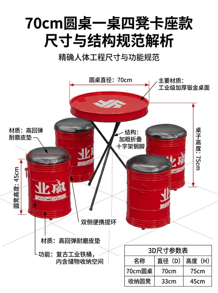 工业风桌椅组合奶茶咖啡店商用创意汽修店铺健身房休息区等候座椅 - 产品图片