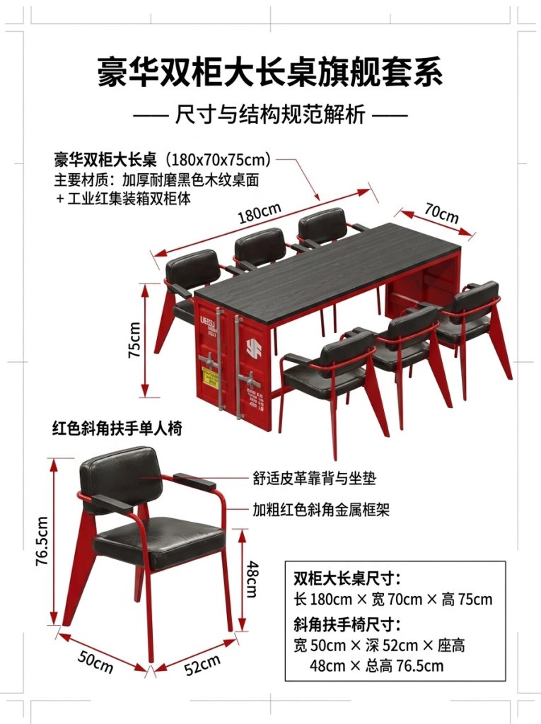 工业风卡座沙发酒吧清吧餐厅咖啡厅健身房休息区铁艺洽谈桌椅组合 - 产品图片