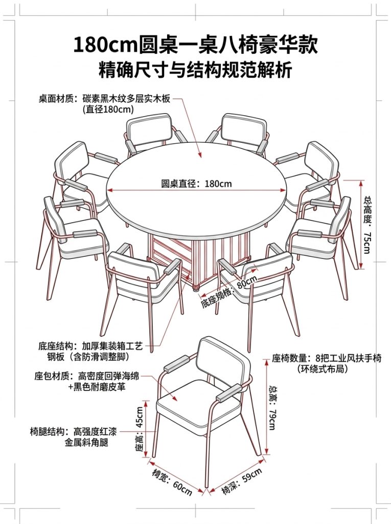 工业风实木餐桌网红烤肉店烧烤店多人包厢个性铁艺圆形餐桌椅组合 - 产品图片