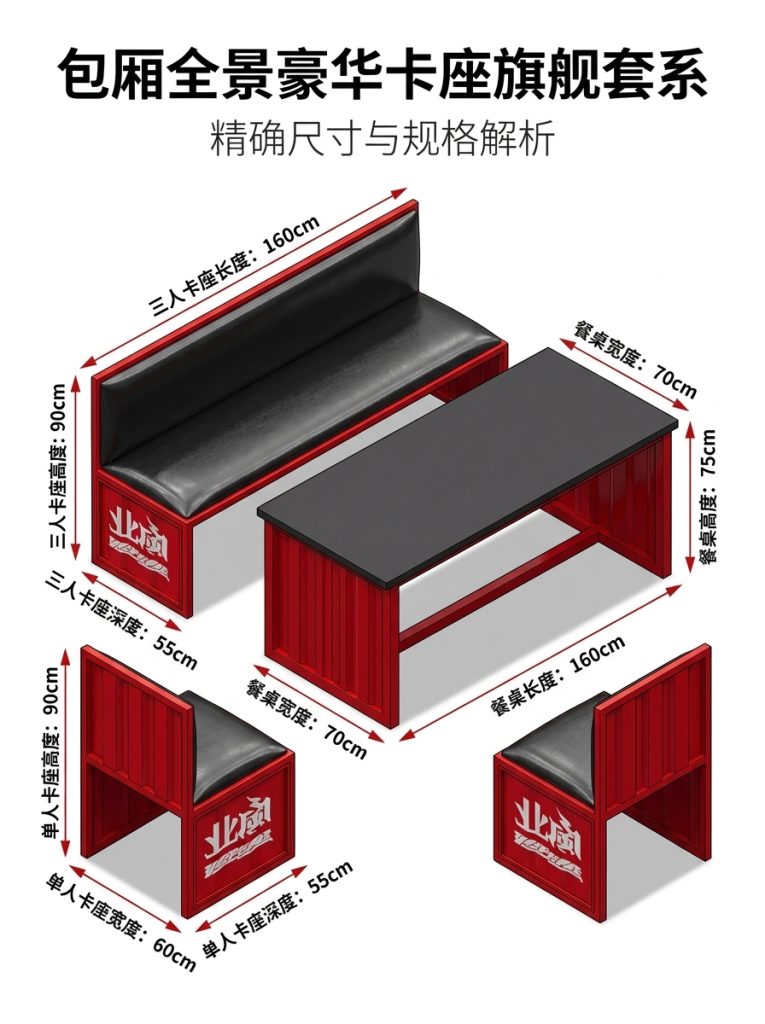 酒吧桌椅组合奶茶店咖啡厅酒吧清吧工业风复古铁艺集装箱卡座沙发 - 产品图片