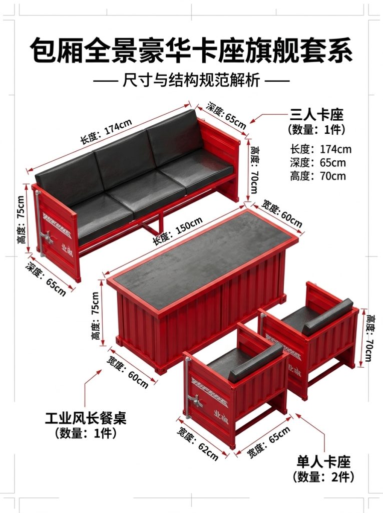 工业风酒吧桌椅组合清吧烧烤店西餐厅咖啡厅商用铁艺餐椅卡座沙发 - 产品图片