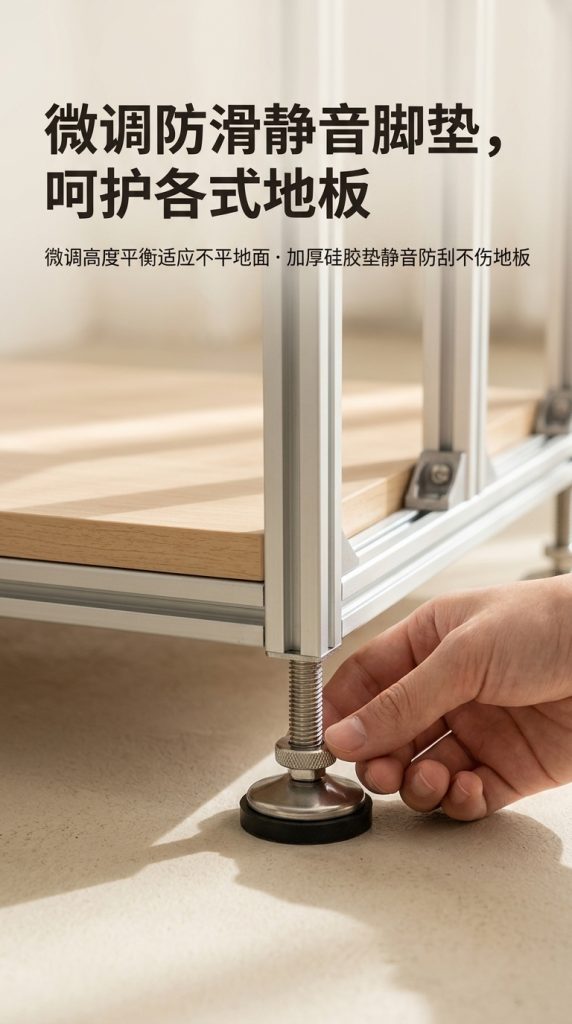 温柔风铝型材海洋板服装展示架落地式多层收纳架商场服装店衣帽架 - 产品图片