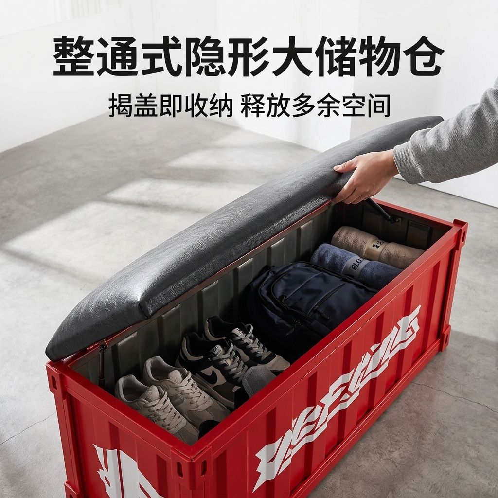 工业风长条凳网红奶茶店咖啡厅餐饮健身房收纳换鞋凳酒吧等候长凳 - 产品图片