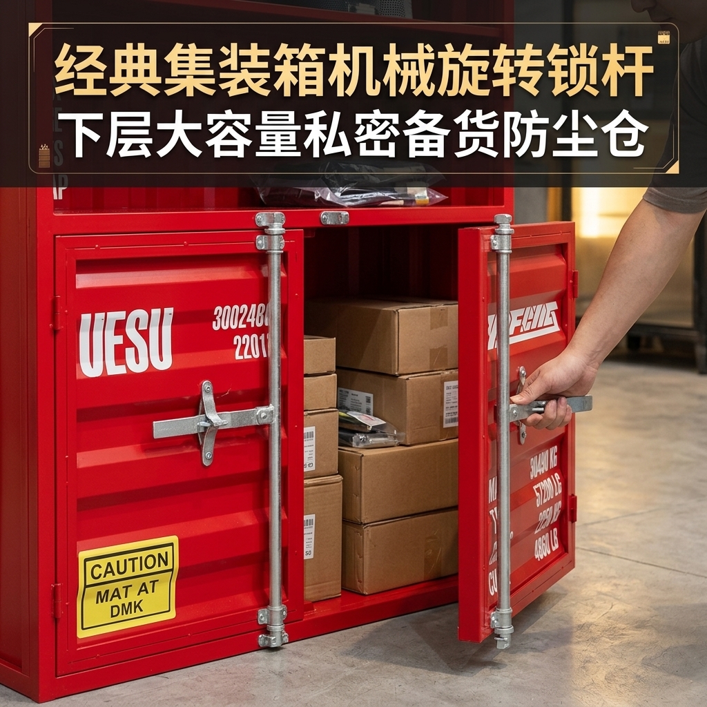 酒柜展示柜手办产品乐高陈列柜工业风集装箱商用展示玻璃柜置物架 - 产品图片