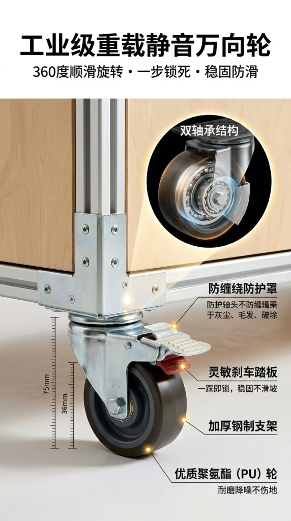 海洋板多层抽屉置物柜办公室多功能储物柜可移动咖啡柜商用展示柜 - 产品图片