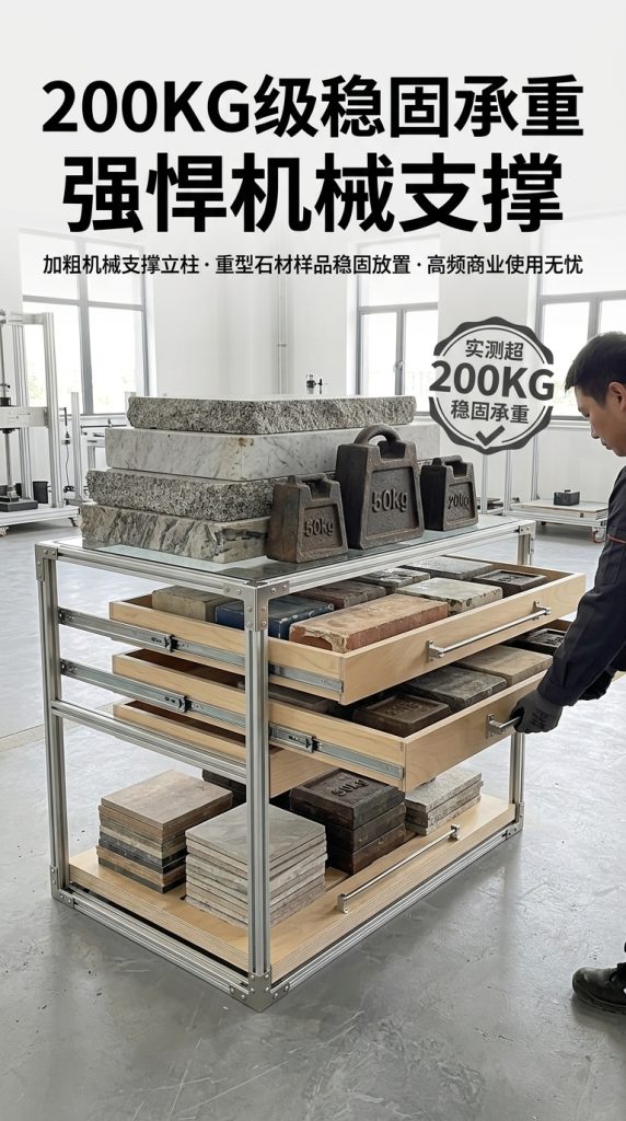 铝型材海洋板展示柜产品展柜抽屉多层分格柜卡纸展架光轴拉手高级 - 产品图片