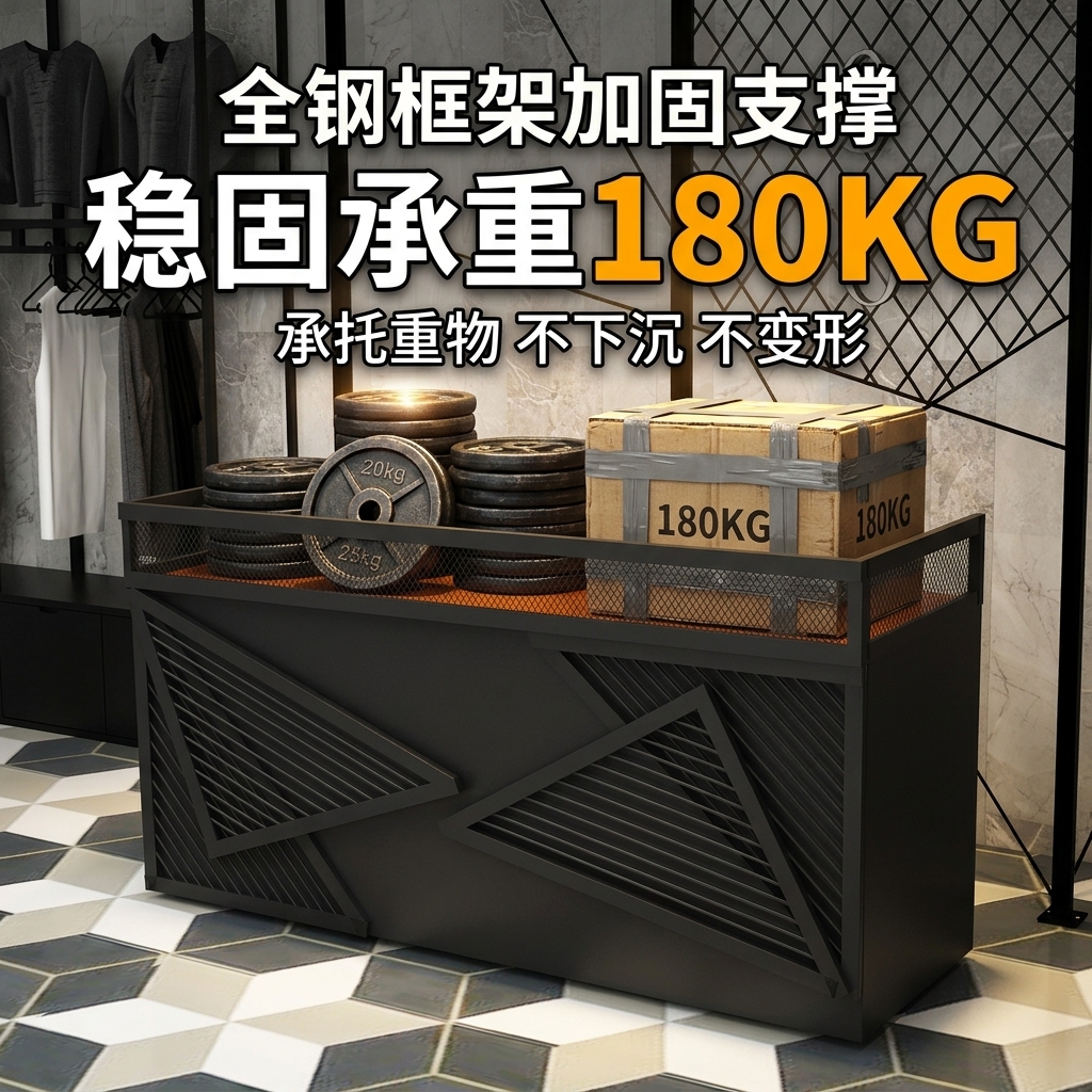 北欧ins网红服装店收银台吧台奶茶店咖啡厅复古小型前台接待柜台 - 产品图片