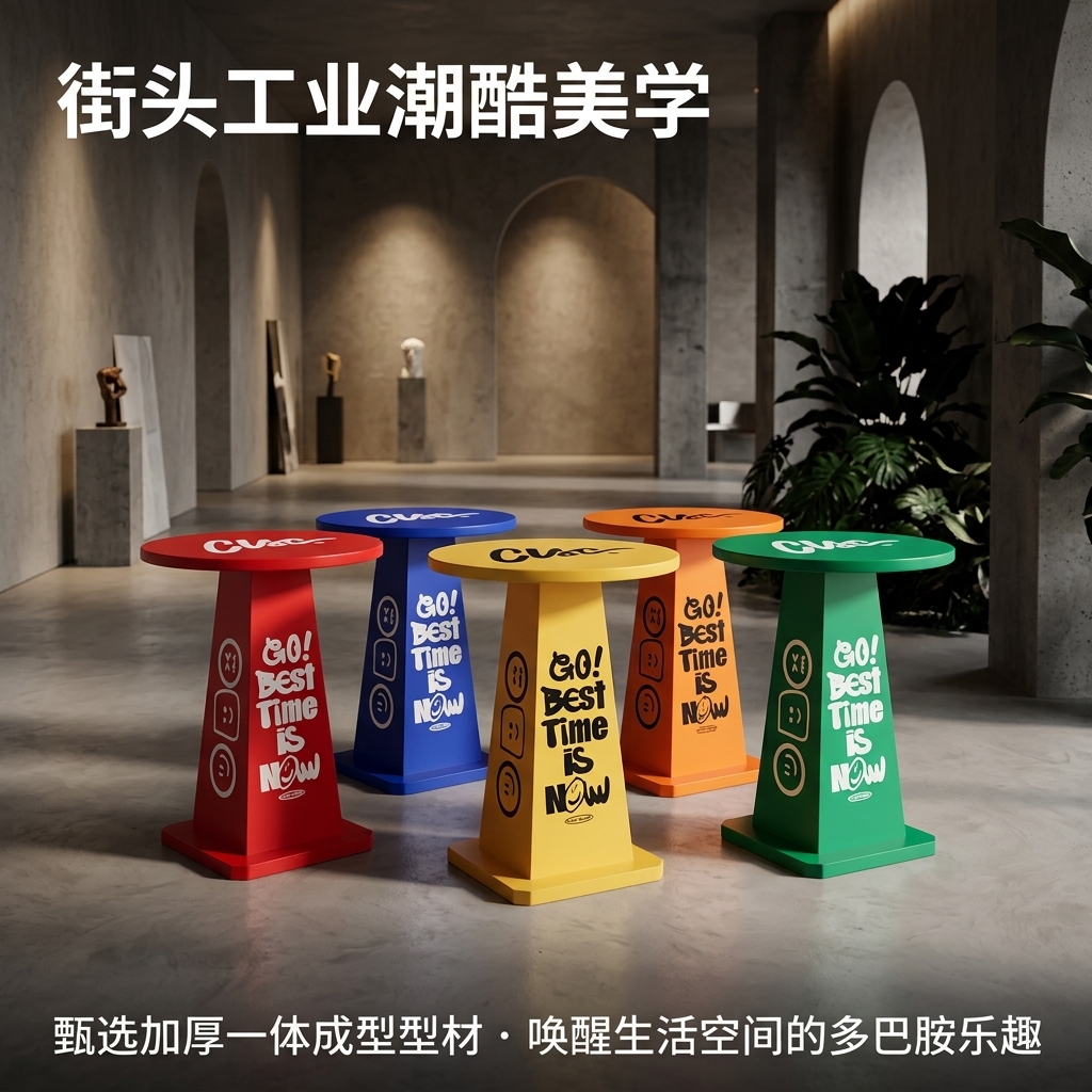 工业风雪糕筒桌创意茶几家用客厅沙发小桌子小户型边几多巴胺潮牌 - 产品图片