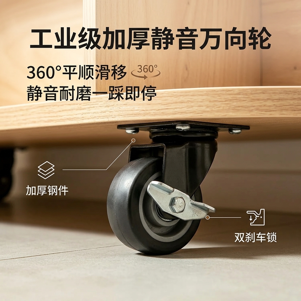 海洋板入户玄关柜可移动多层收纳架简约木质储物柜客厅咖啡柜边柜 - 产品图片