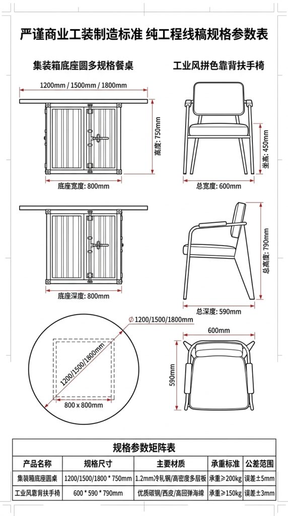 工业风实木餐桌网红烤肉店烧烤店多人包厢个性铁艺圆形餐桌椅组合 - 产品图片