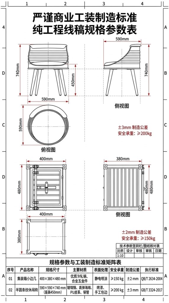 户外露营休闲外摆桌椅创意商用商场公共座椅工业风奶茶店桌椅组合 - 产品图片