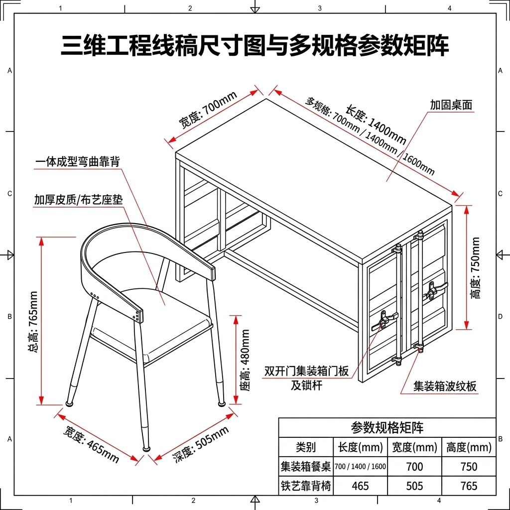 工业风卡座桌椅酒吧清吧小酒馆咖啡厅休息区洽谈桌椅网红餐饮家具 - 产品图片
