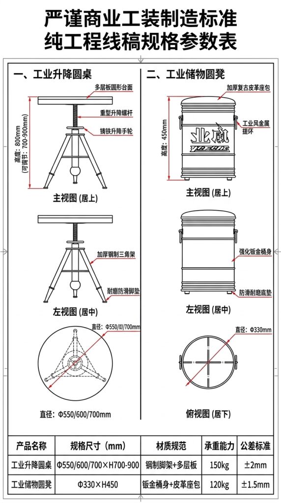 工业风桌椅组合网红奶茶店咖啡厅等候接待区域酒吧清吧露营风桌椅 - 产品图片