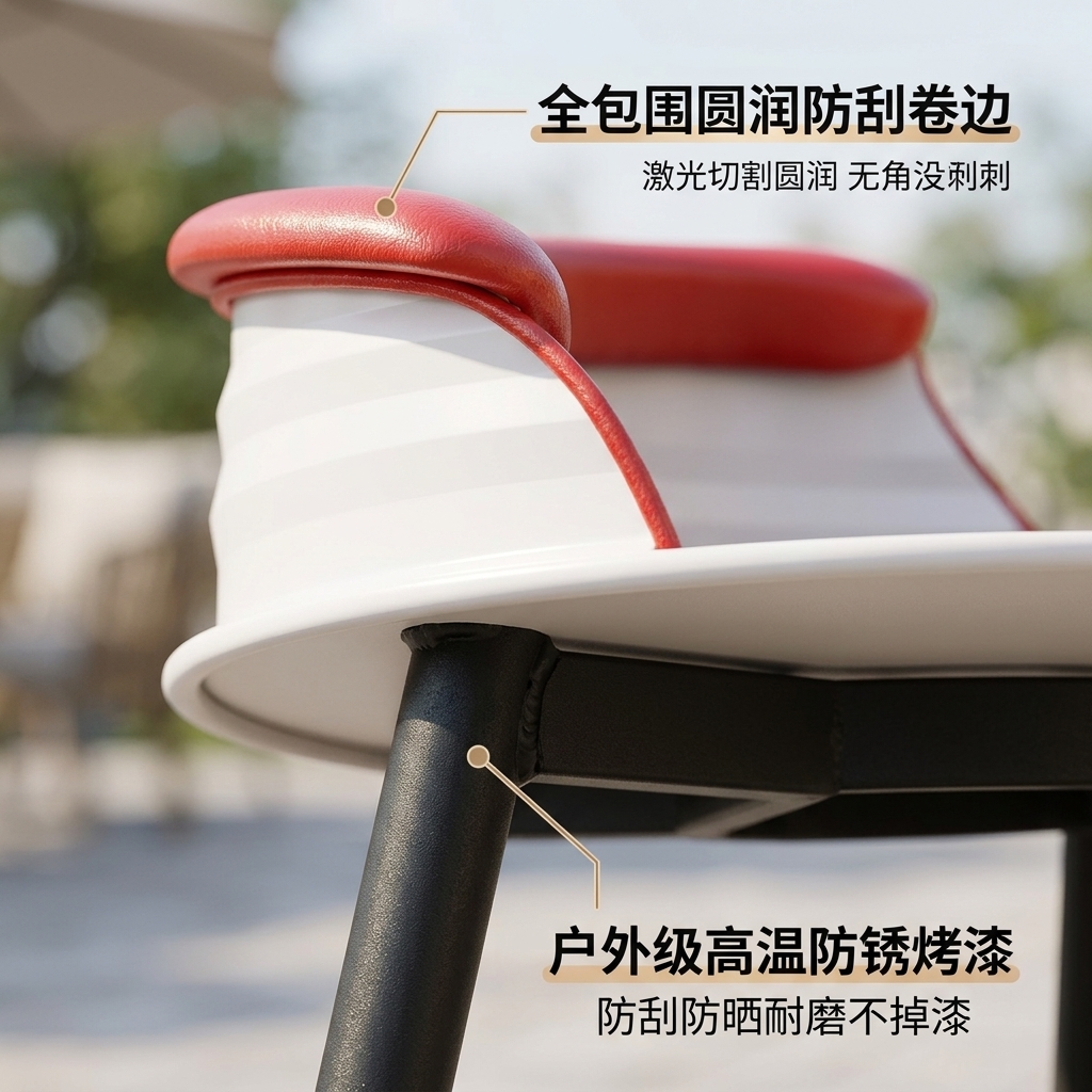 户外露营休闲外摆桌椅创意商用商场公共座椅工业风奶茶店桌椅组合 - 产品图片