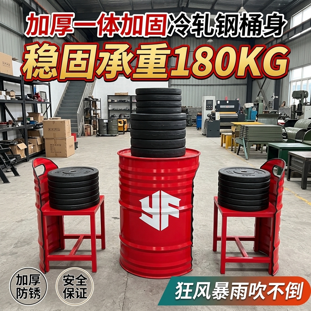 工业风外摆桌椅组合商业街酒吧清吧汉堡店卡座休息区油桶餐桌椅子 - 产品图片