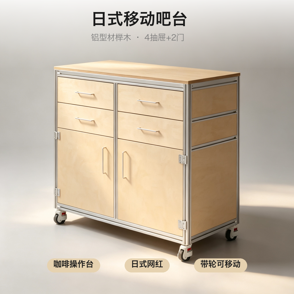 咖啡柜 / 移动吧台操作台 / ID953628917193 - 成图