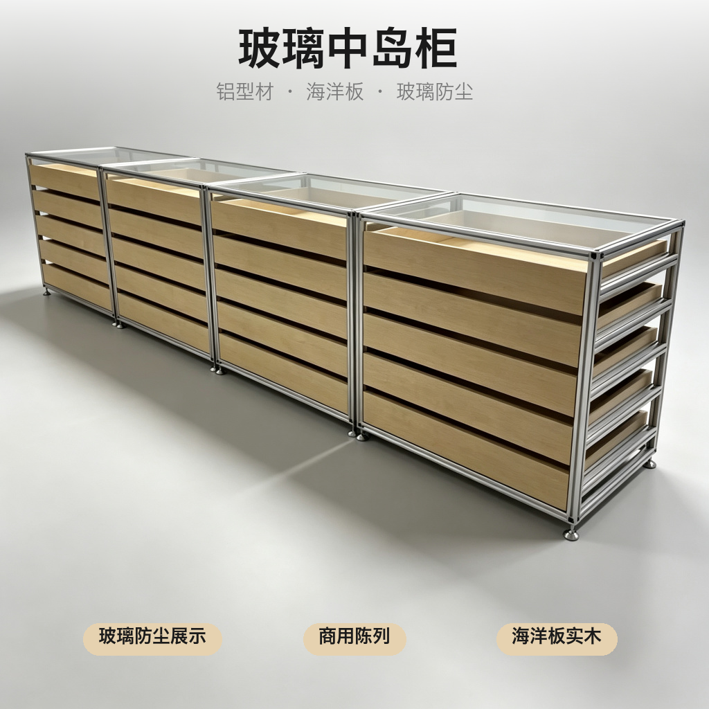 中岛柜 / 玻璃抽屉陈列 / ID952231614314 - 成图