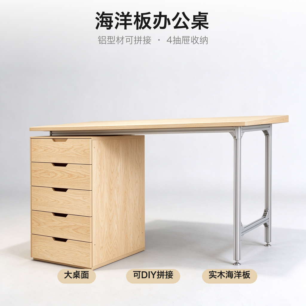 办公桌 / 多层抽屉工作台 / ID952518499684 - 成图